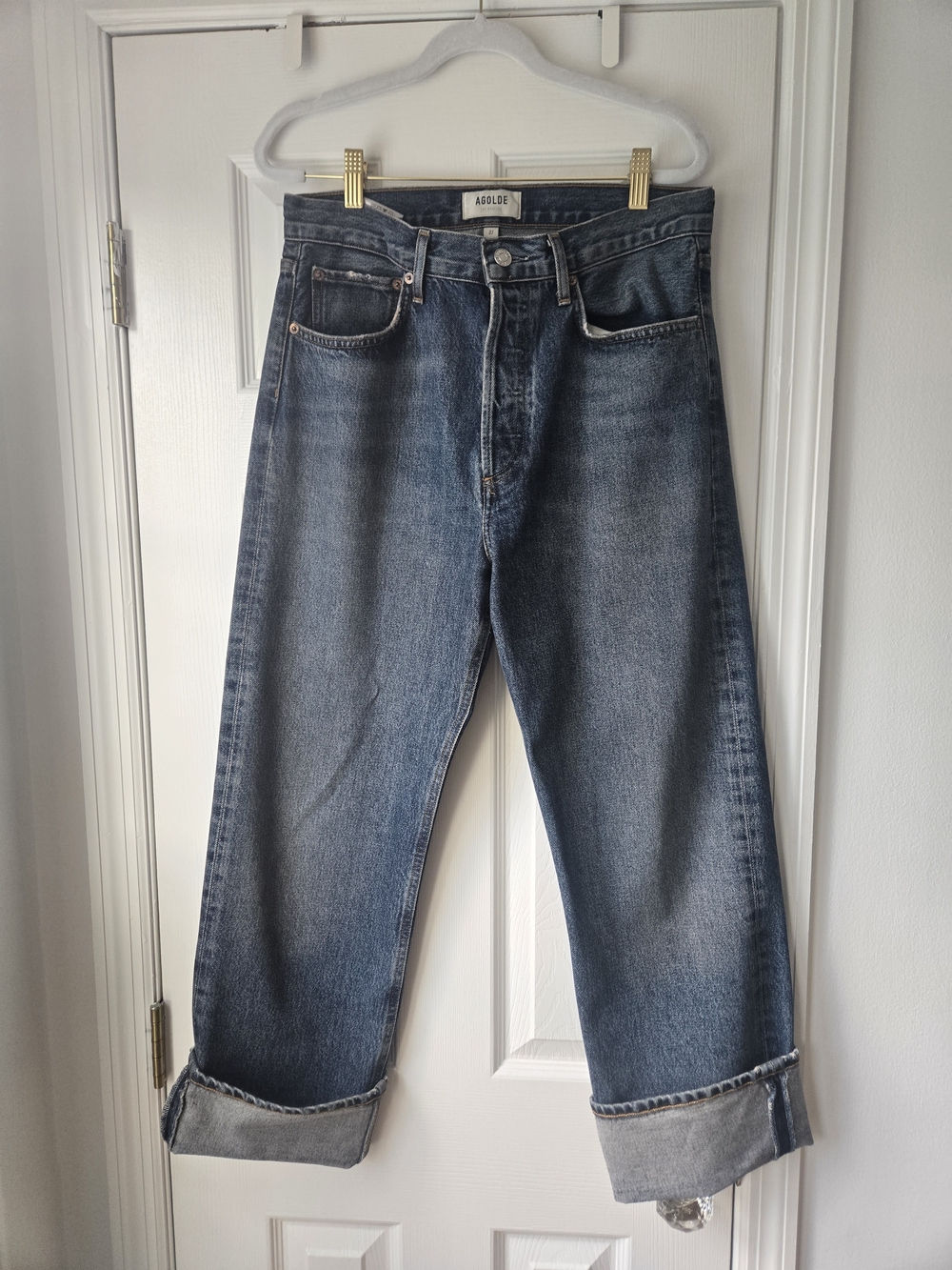 Agolde Men’s Relaxed Dark Blue Wash Jeans